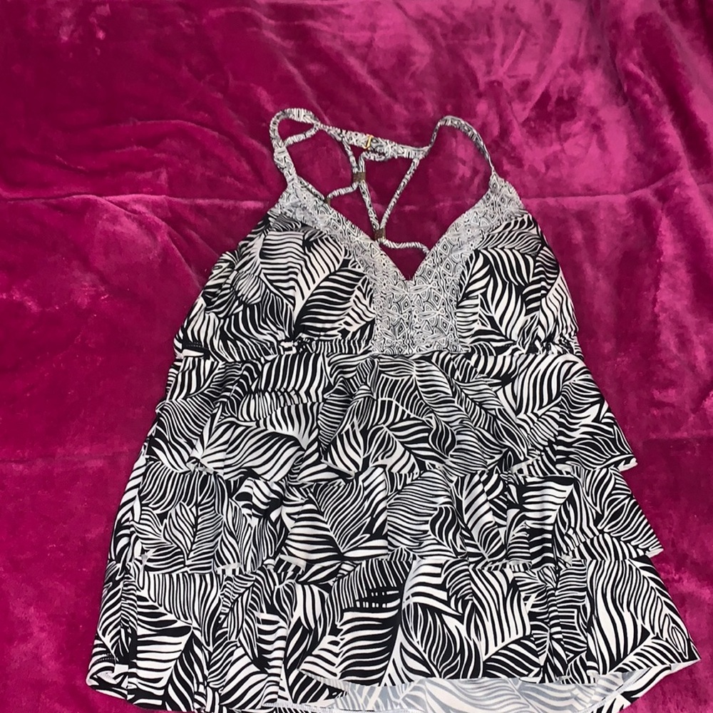 Cute Ruffled Zebra Swimsuit Top -XL